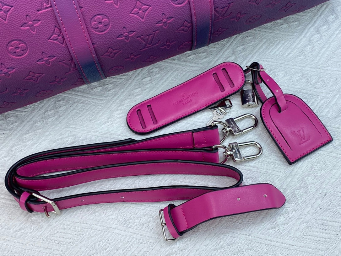 Louis Vuitton Keepall Bandouliere 50Cm Blue And Pink