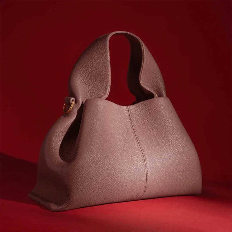 New commuting women's single shoulder cloud bag, niche retro high-end leather single shoulder crossbody bag