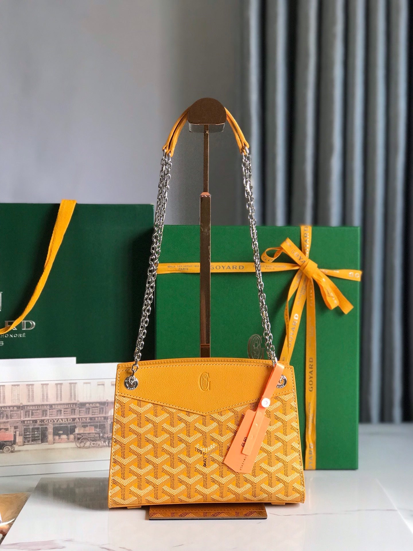 Goyard Rouette Structuré Mini Bag 21 Cm Yellow Goyardine Canvas And Calfskin