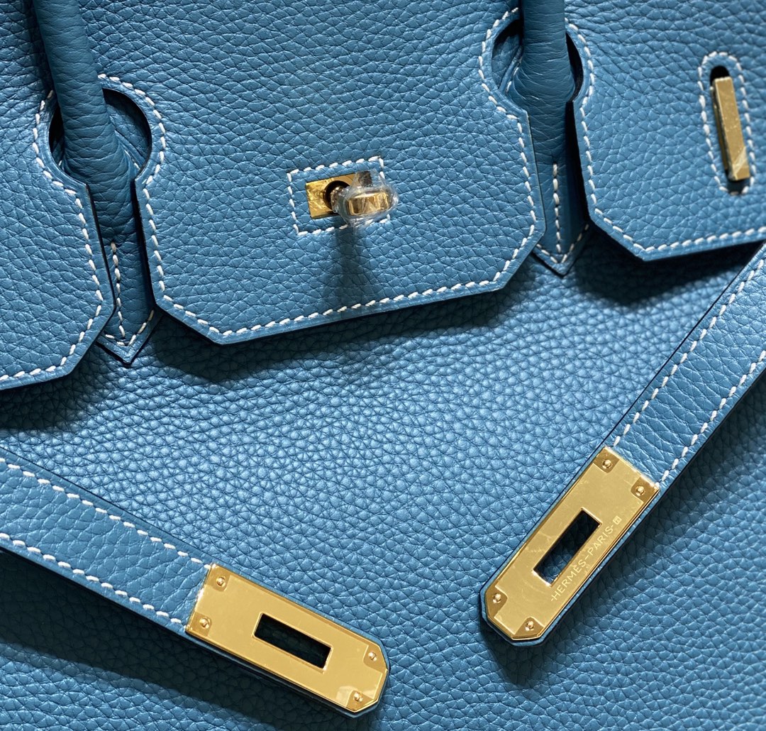 Hermes Birkin 35Cm Bag Cerulean Togo Gold Hardware