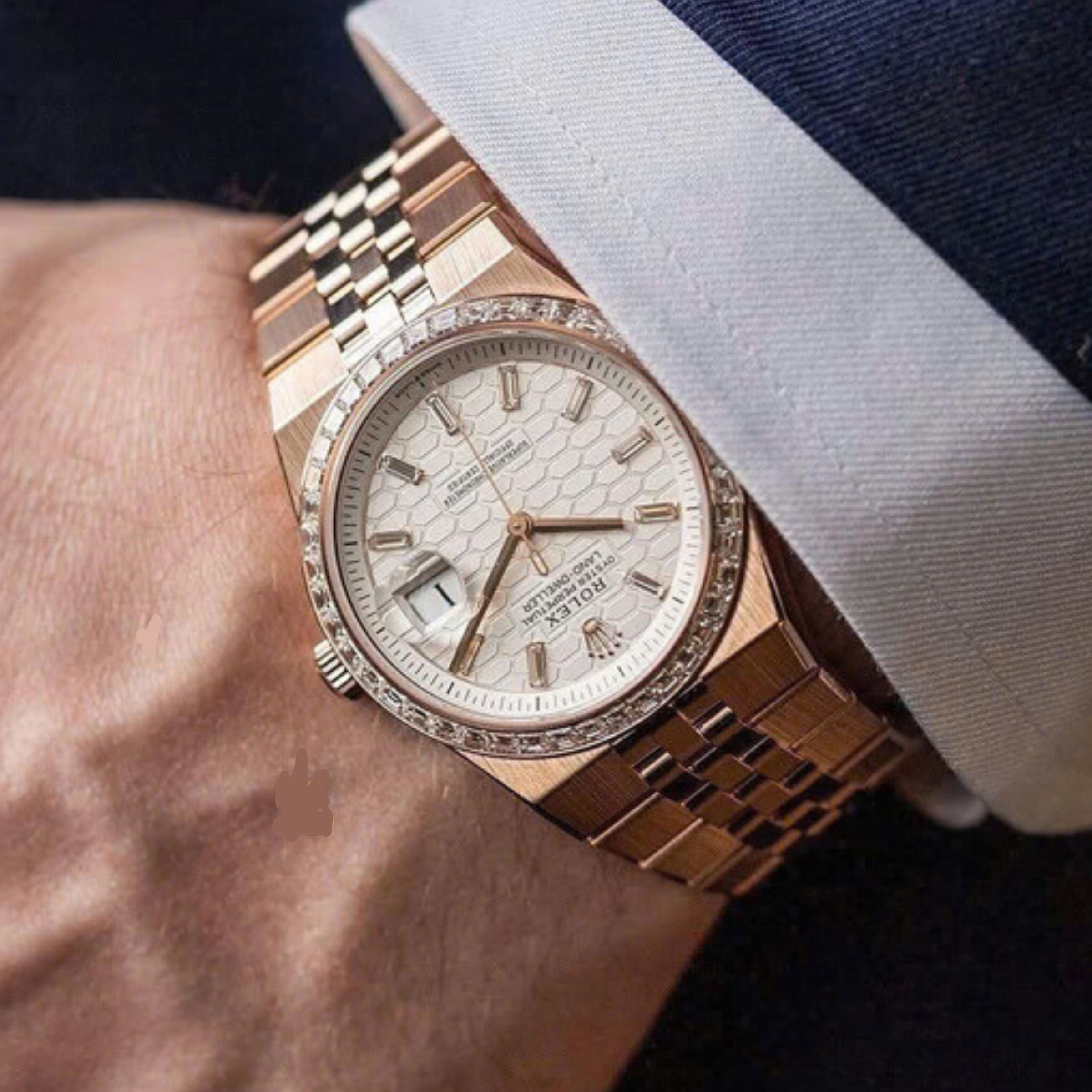 [Superclone] Rolex Land-Dweller 36mm White Dial Diamond Bezel Jubilee 127285TBR