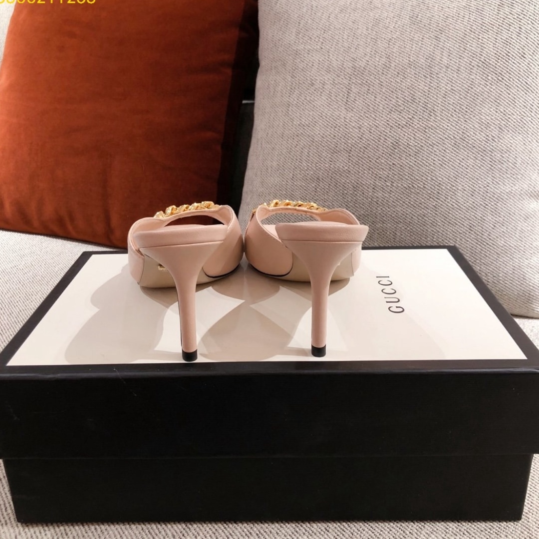 Gucci Sylvie Chain Mule Sandals Pink
