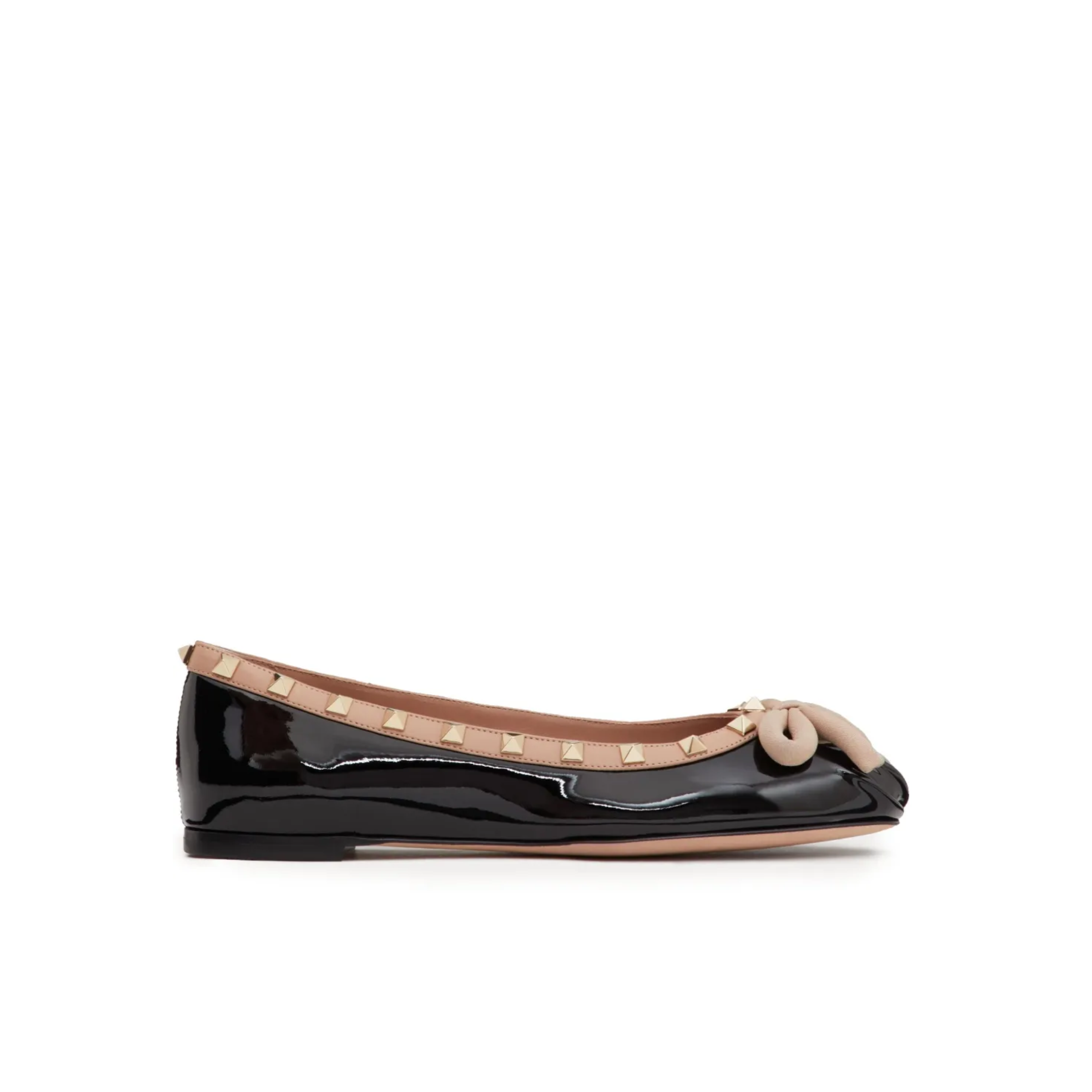 Valentino Garavani Rockstud Patent Leather Ballerina Black 3W2S0Hq5Vnw N71