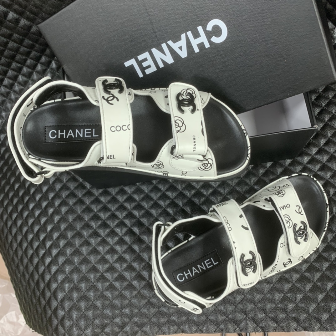 Chanel Dad Slingback Sandals 23P Camelia Cc Logo