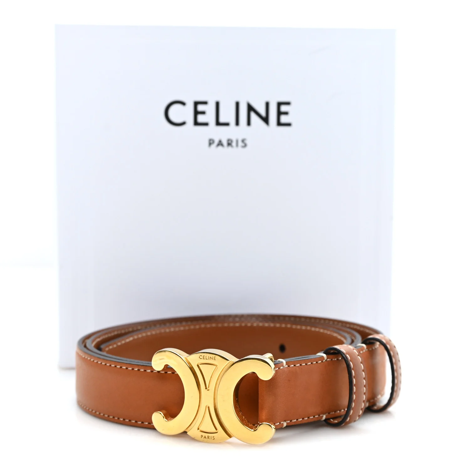 Natural Calfskin Medium 25mm Triomphe Belt 85 34 Tan