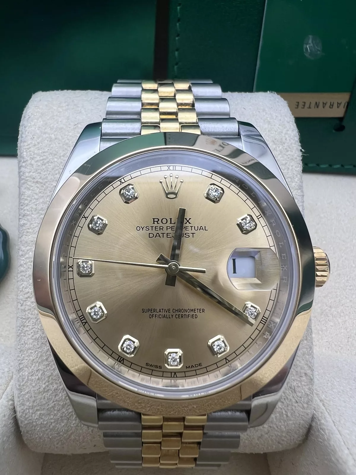 【Super Clone】RLX Datejust 41mm 126303 Champagne Diamond Jubilee Steel and Yellow Gold Mens Watch