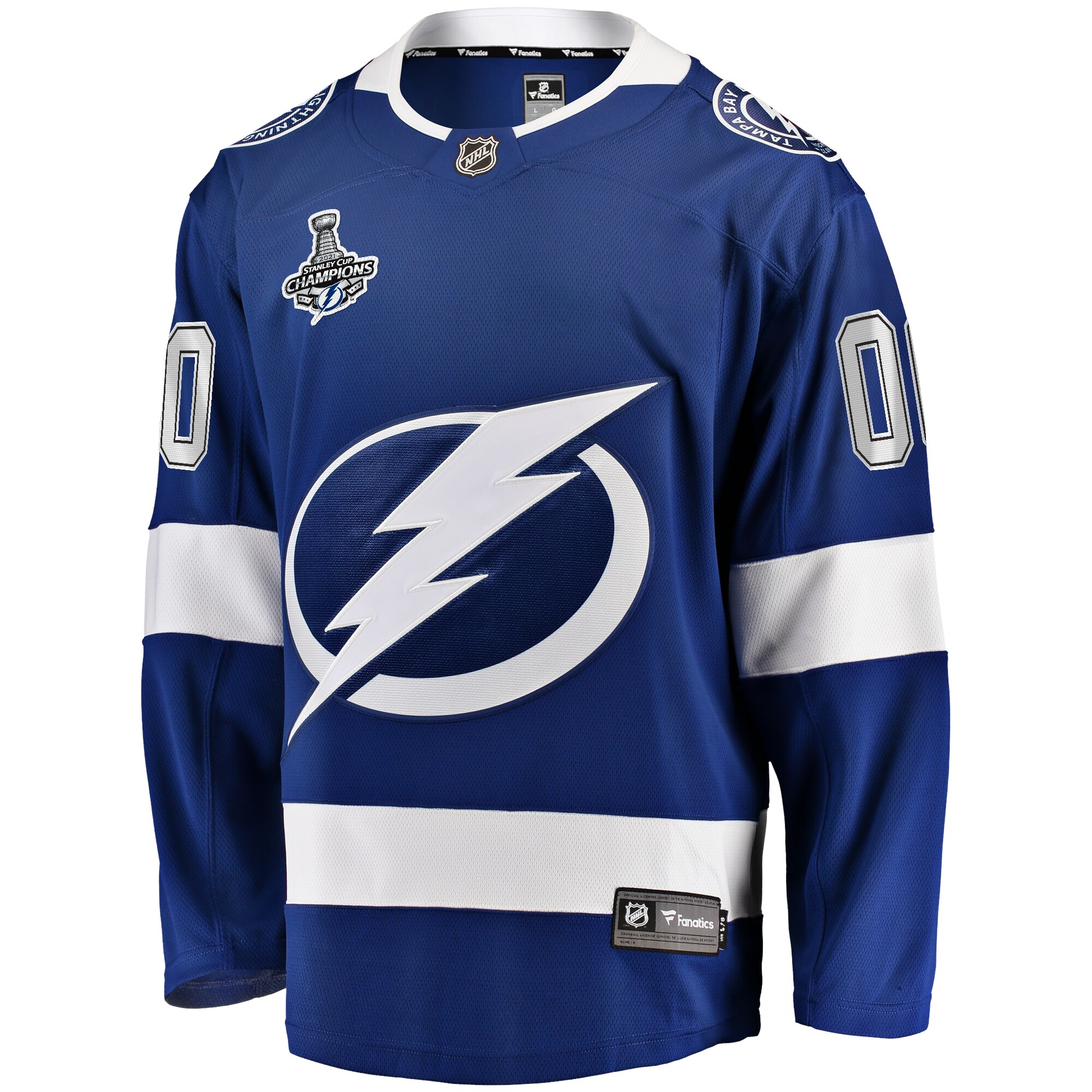 Tampa Bay Lightning Fanatics 2021 Stanley Cup Champions Home Breakaway Custom Jersey – Blue