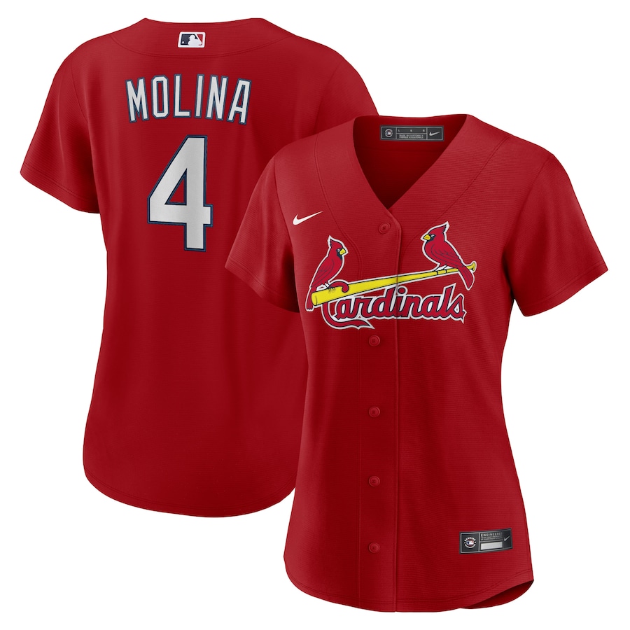Yadier Molina St. Louis Cardinals Women's Alternate Player Jersey Red