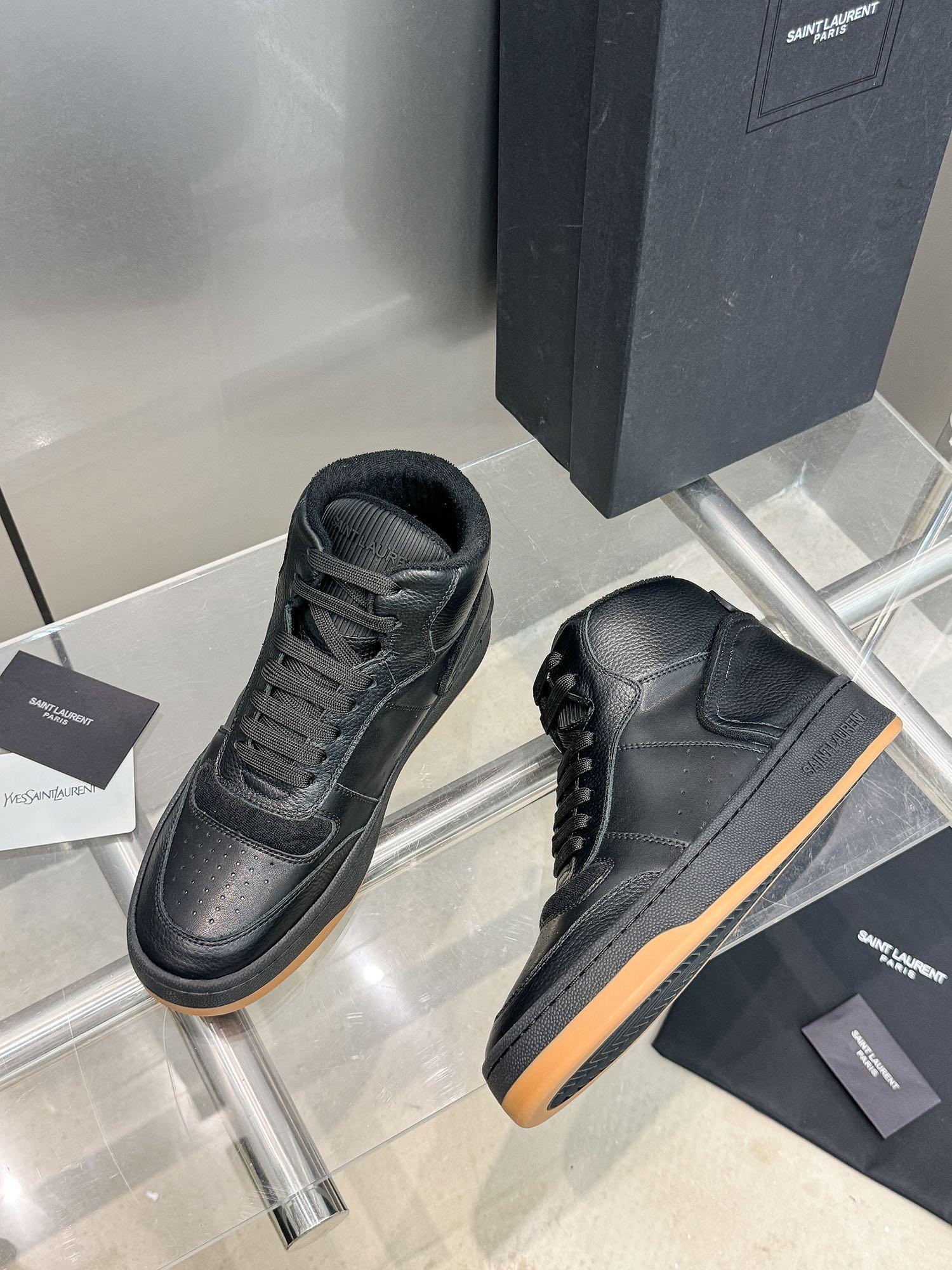 YSL Leather High Top Sneakers