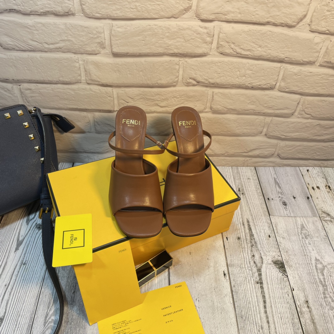 Fendi First Leather High-Heeled Sandals Brown 8R8212Na7F1Gqi