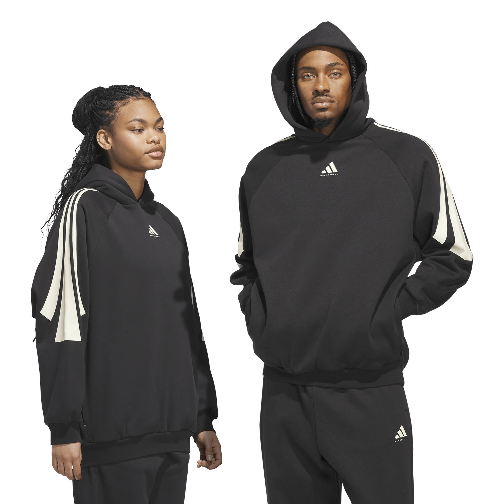adidas Basketball 3-Stripes Fleece Hoodie