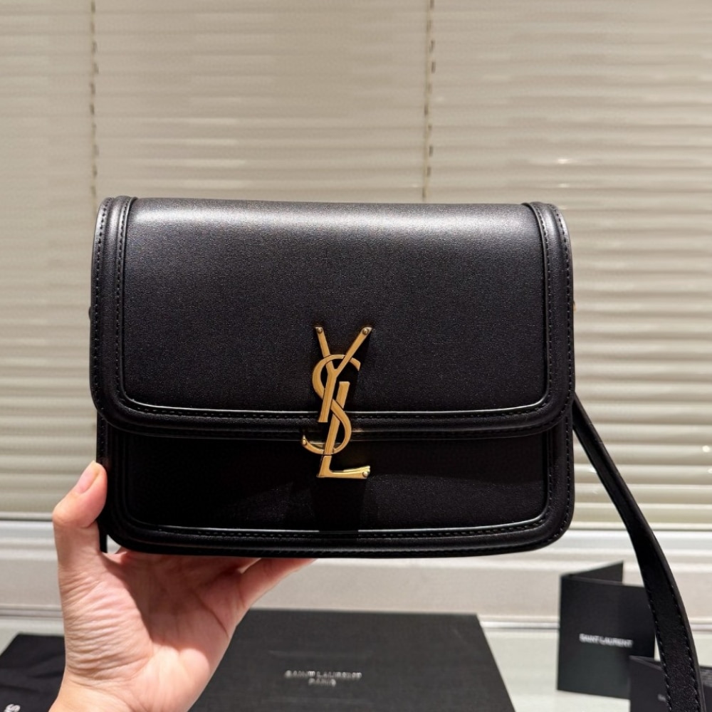 Saint Laurent Solferino Medium Satchel In Box Leather Lining Black 23Cm