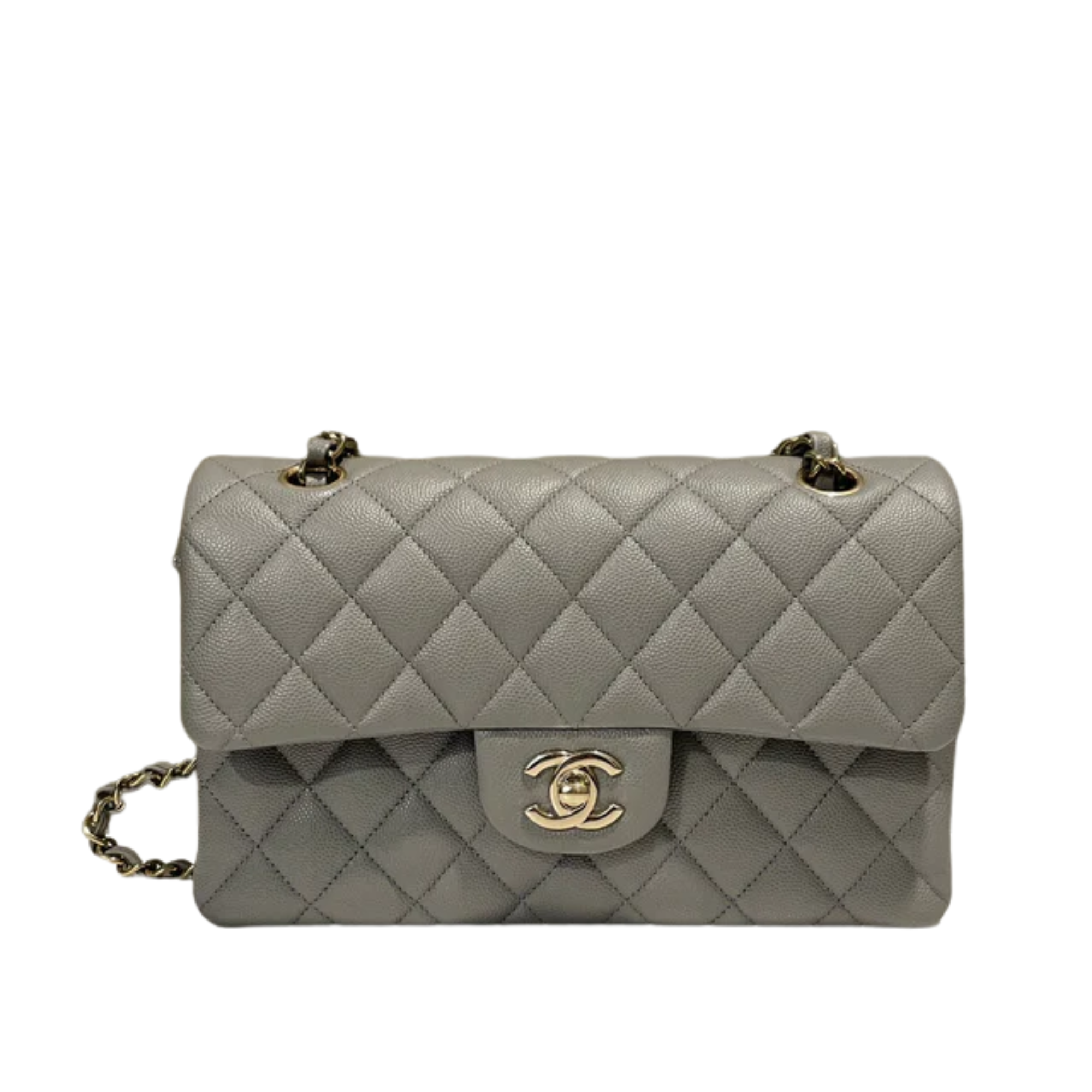 Chanel Classic Flap Bag 25 cm Grey Silver- Tone Hardware A01112