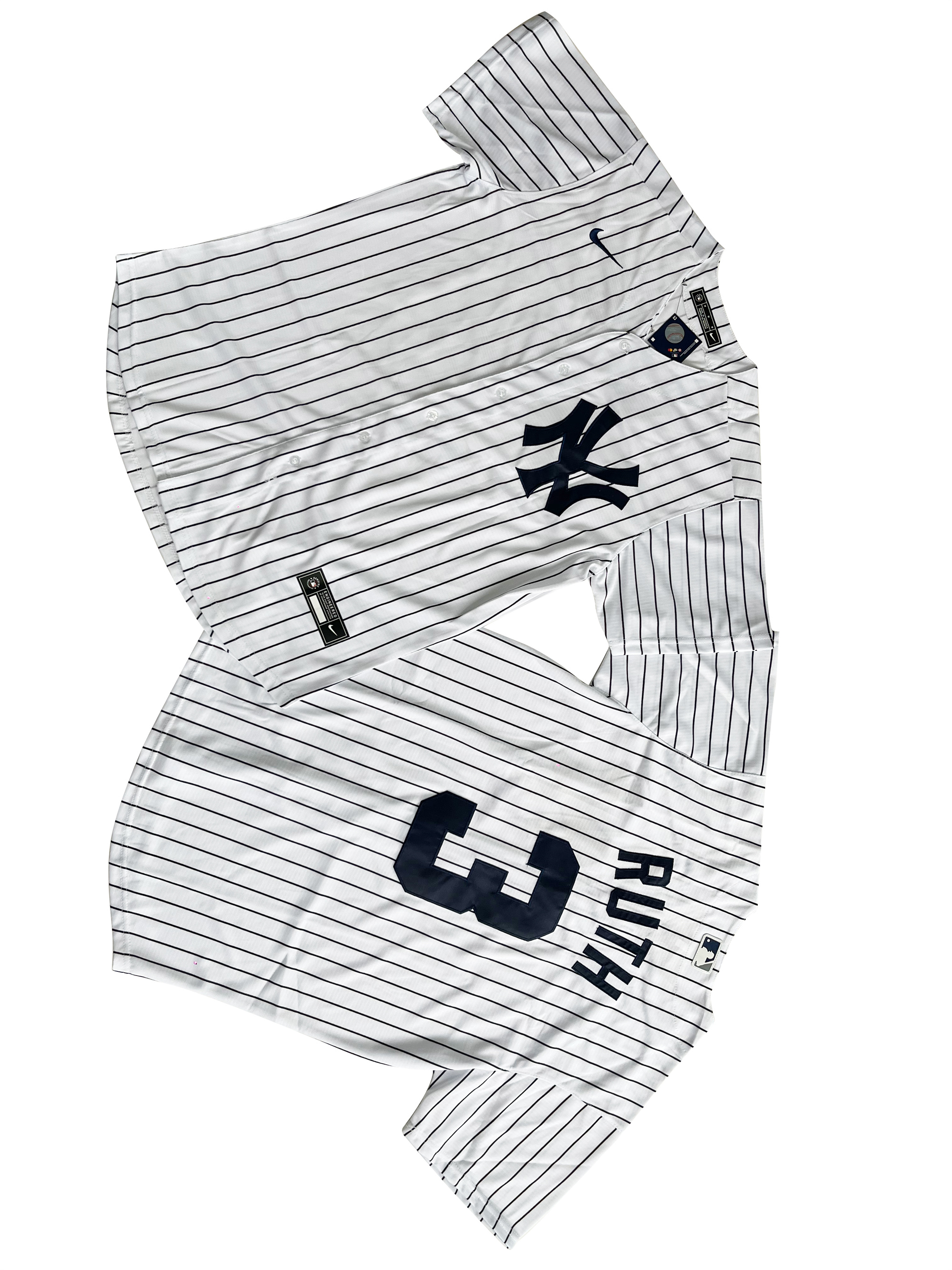 Men's New York Yankees 3# Babe Ruth  White Home Replica Player Name Jersey