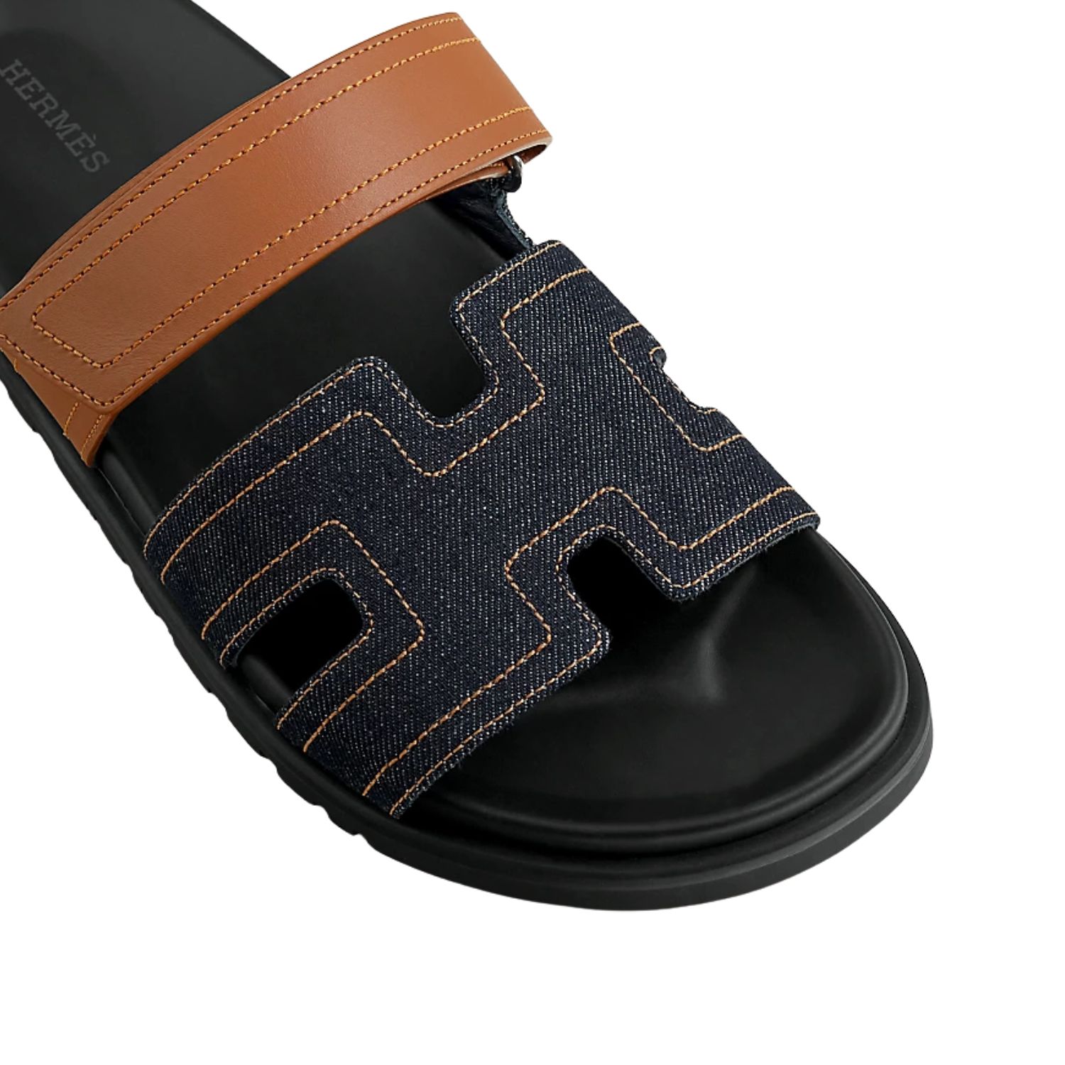 HERMES SANDAL CHYPRE BLUE BRUT/NATURAL