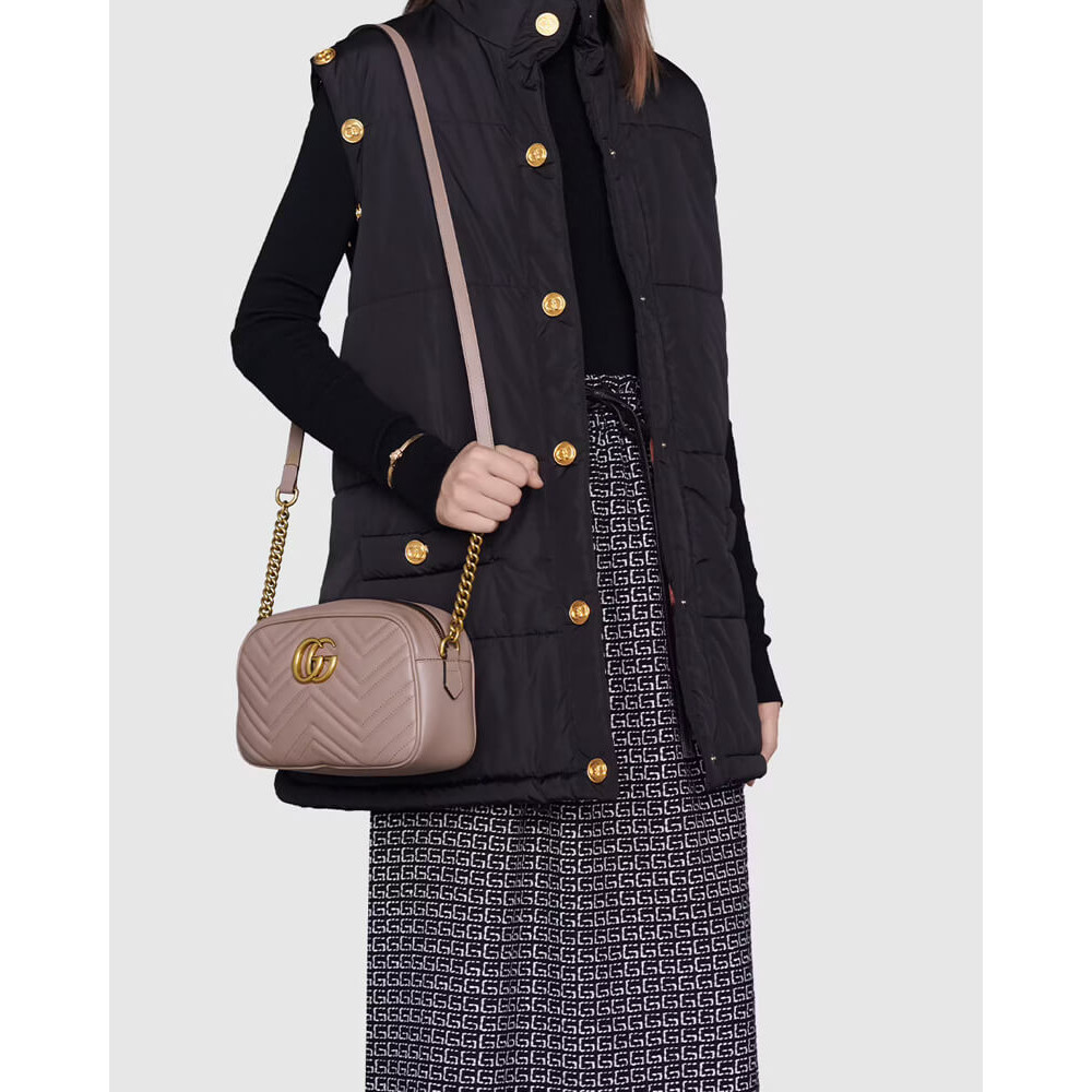 Gucci GG Marmont Small Shoulder Bag Dusty Pink