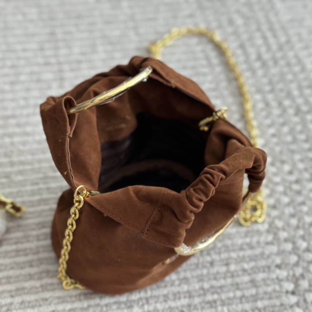 Prada Suede Mini Bag Cocoa Brown 19Cm