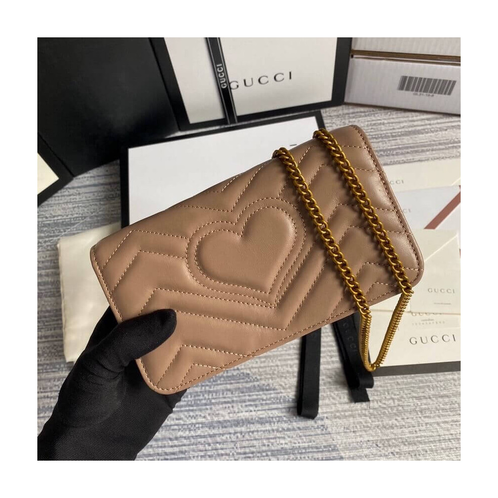Gucci GG Marmont Mini Bag In Nude Pink Leather