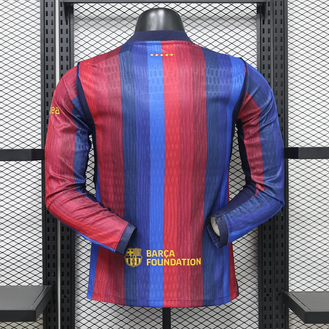 2026/27 La Liga Barcelona Team Home Football Jersey Player Version Long Sleeves - JerseyFun