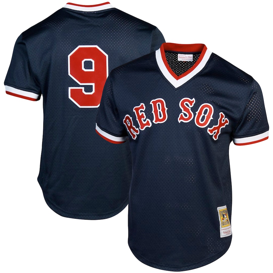 Ted Williams Boston Red Sox Mitchell&Ness Cooperstown Collection Big&Tall Mesh Batting Practice Jersey Navy