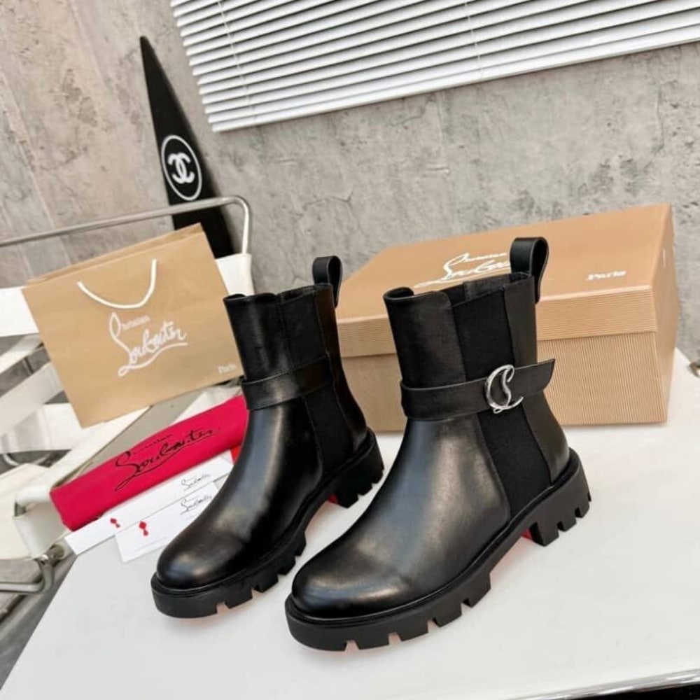 Christian Louboutin CL Chelsea Booty Lug Black 1230304BK01
