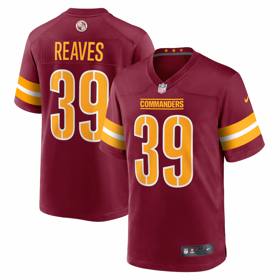 Jeremy Reaves Washington Commanders Nike  Game Jersey -  Burgundy
