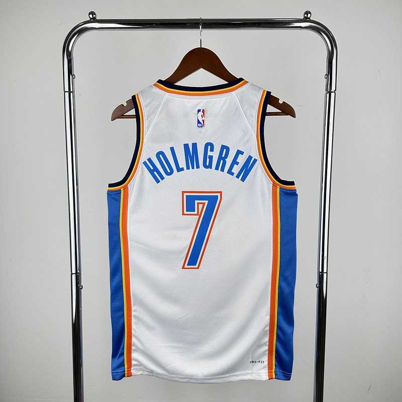 2023 NBA Oklahoma City Thunder 7 HOLMGREN Basketball Jersey