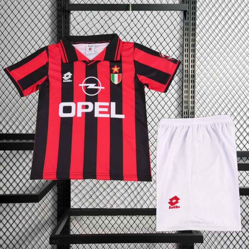 Retro KIDS 1996-97 KIDS AC Milan home BAGGIO BARESI VIEIRA ALBERTINI Football jersey