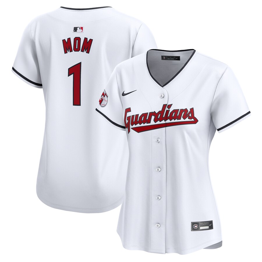 Cleveland Guardians Women's #1 Mom Home Limited Jersey White