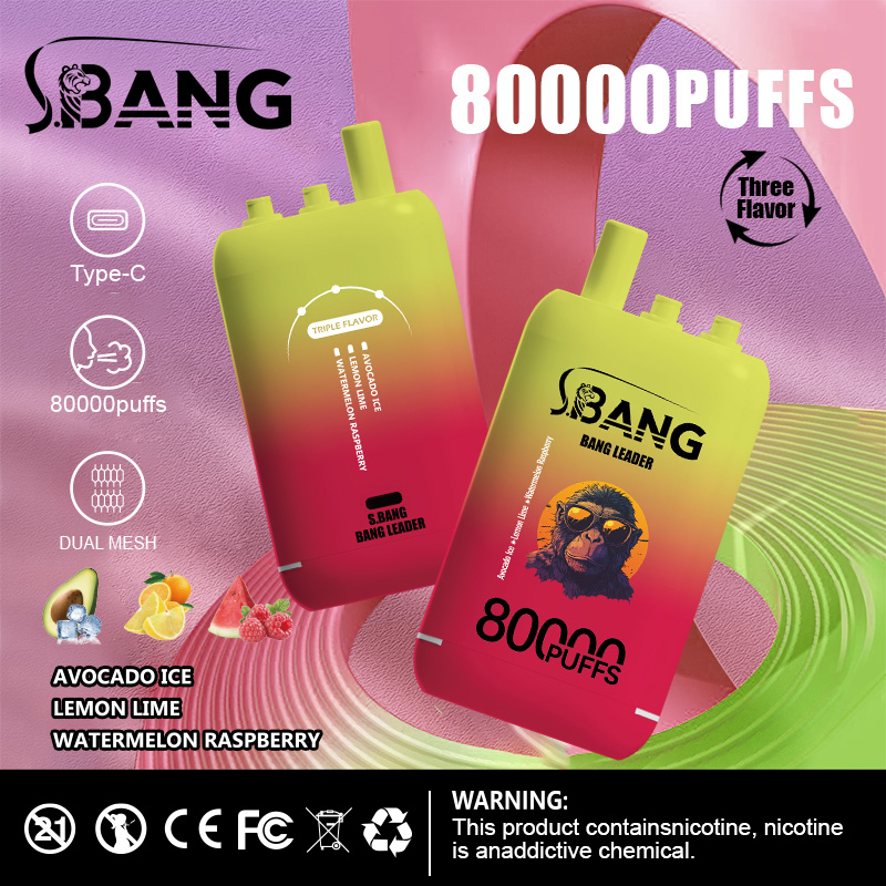 Bang Leader 80K Puffs 3-in-1 Vape | 3 Adjustable Flavors,  Rechargeable