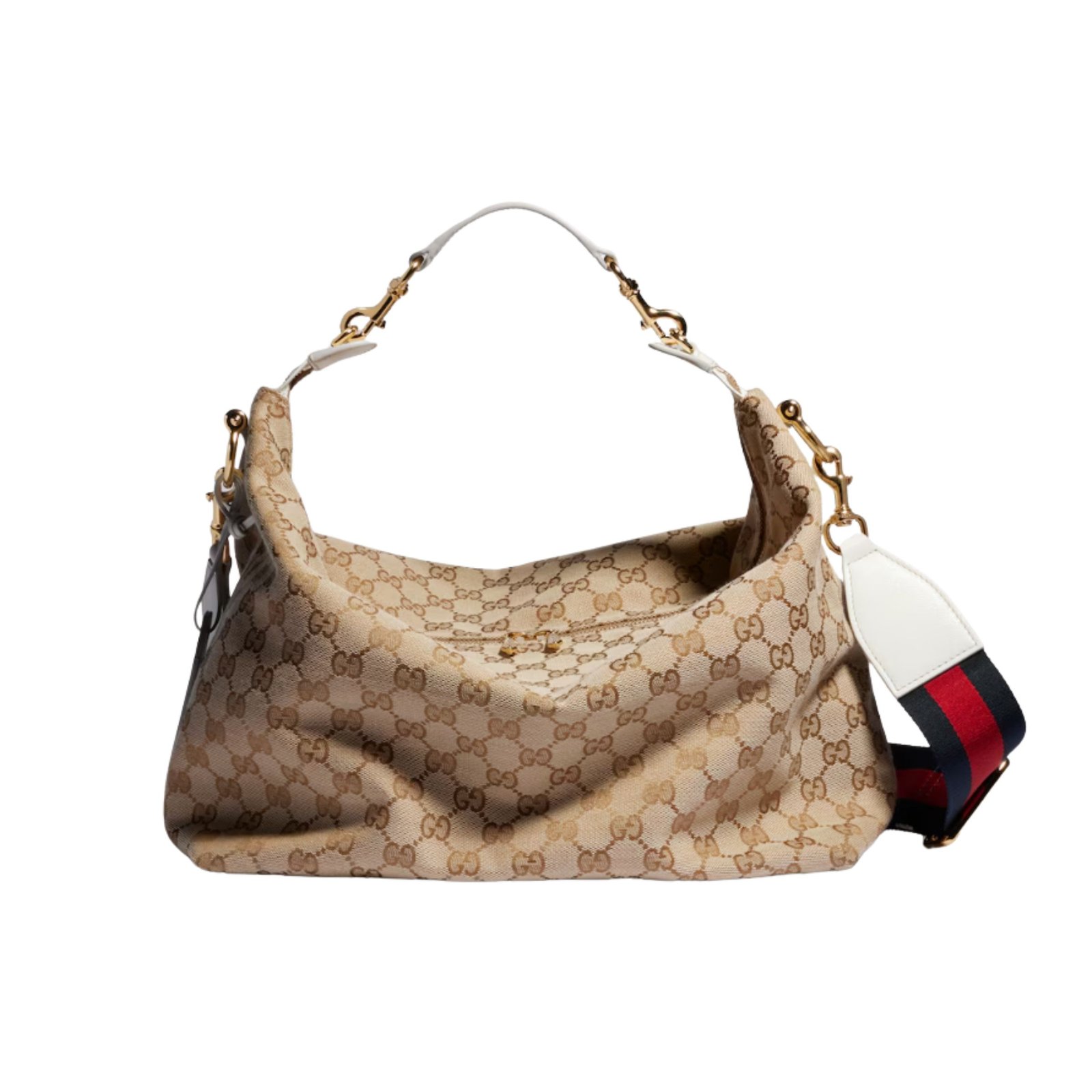 Gucci Brera Medium Crossbody Bag 33cm/13in Sand And Dark Brown GG Canvas A00B4O