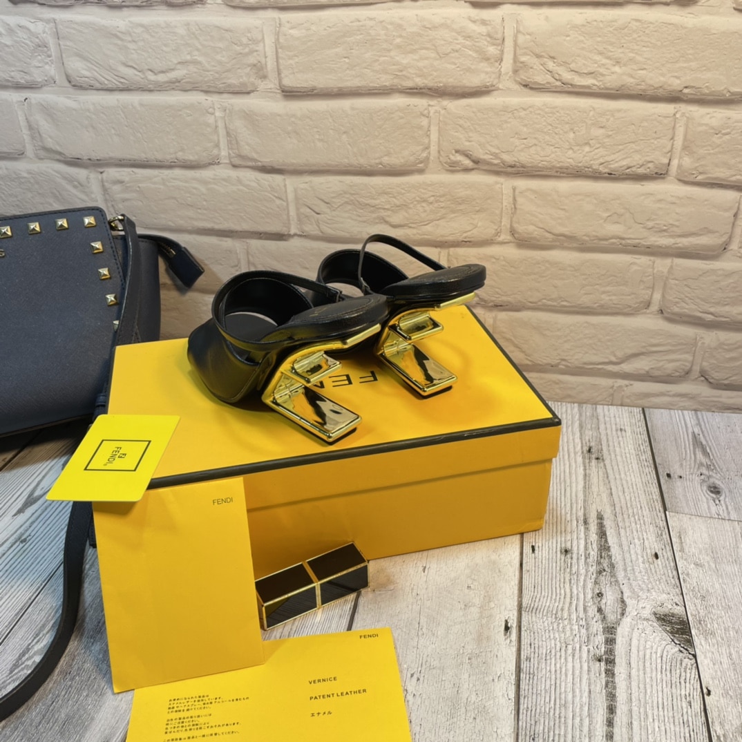 Fendi First Leather High-Heeled Sandals Black 8R8212Na7F0Qa1