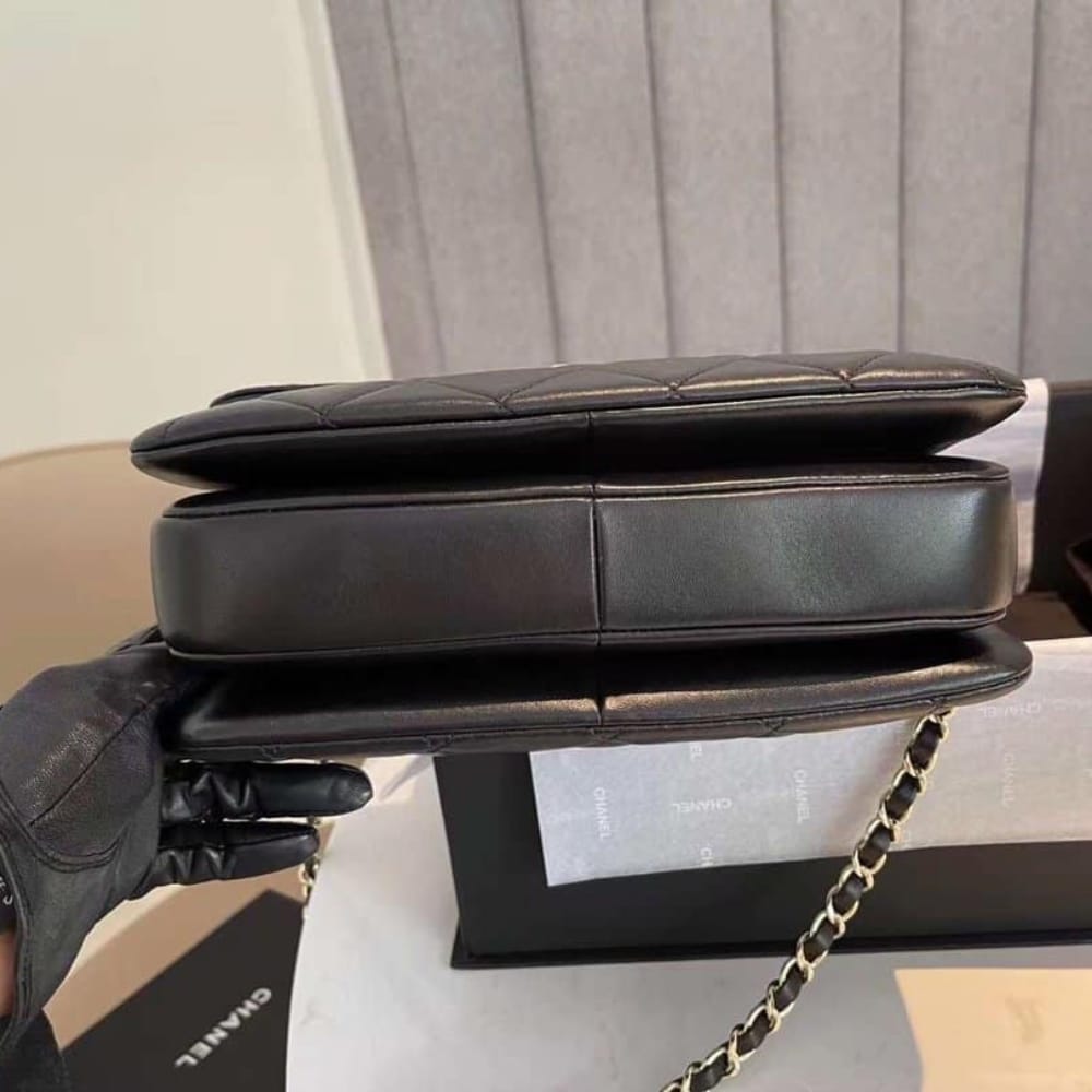 Chanel Flap Bag With Top Handle Black 25cm A92236 Y60767 94305