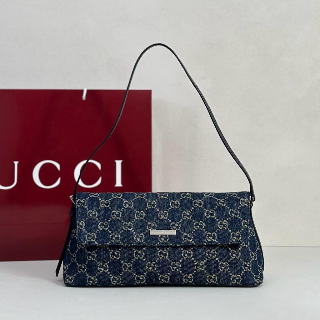 Gucci Madison Medium Shoulder Bag 31cm/12.2in Blue GG Denim ‎874744