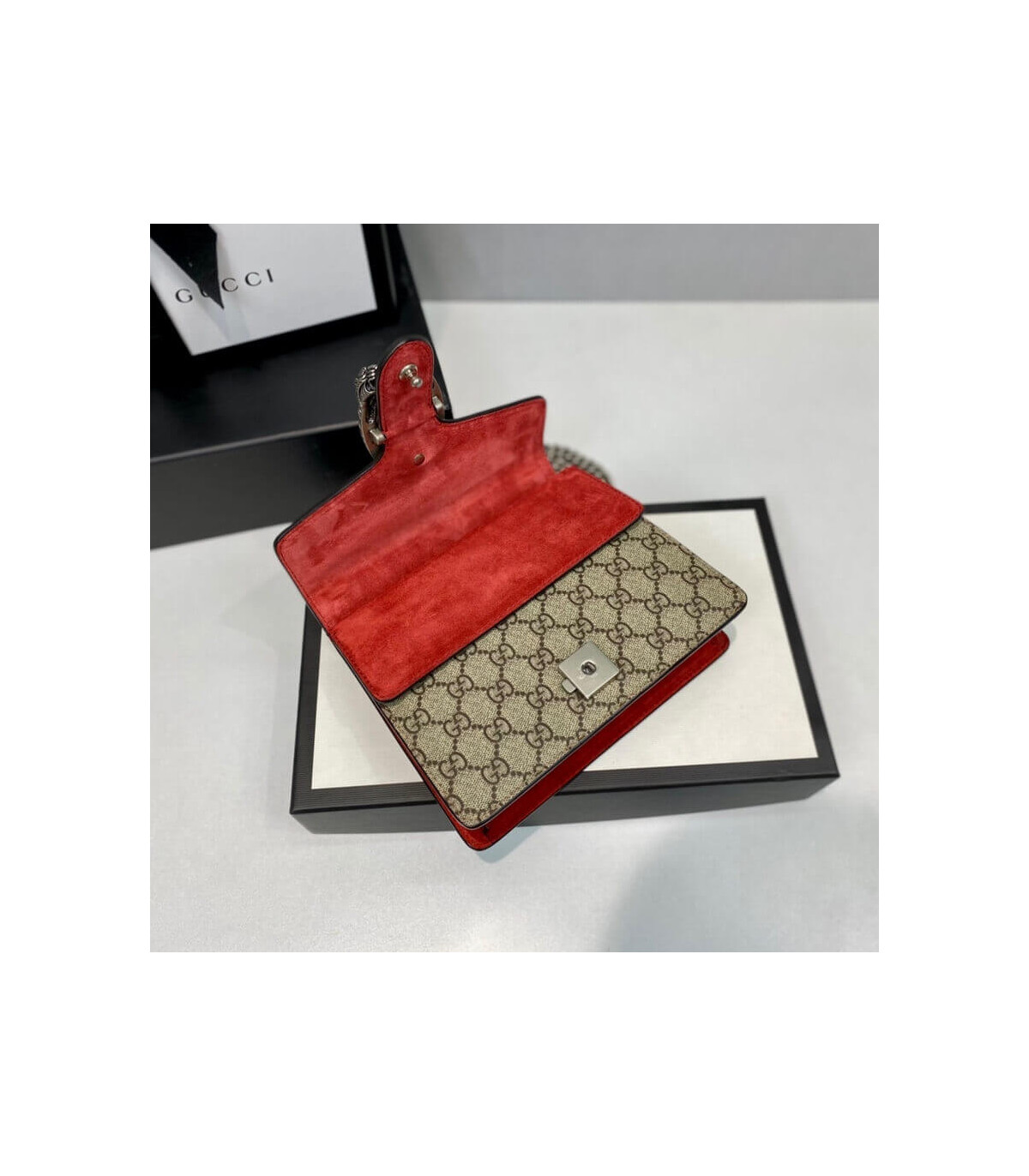 Gucci Dionysus GG Supreme Mini Bag Red 20cm