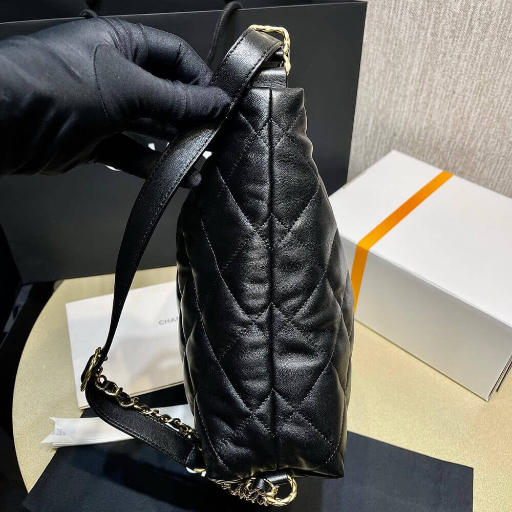 Chanel Hobo Bag in Black Lambskin