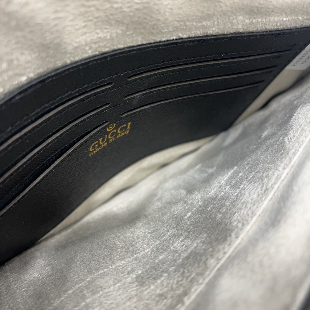 Gucci Gg Leather Pouch Clutch Bag Black 29Cm