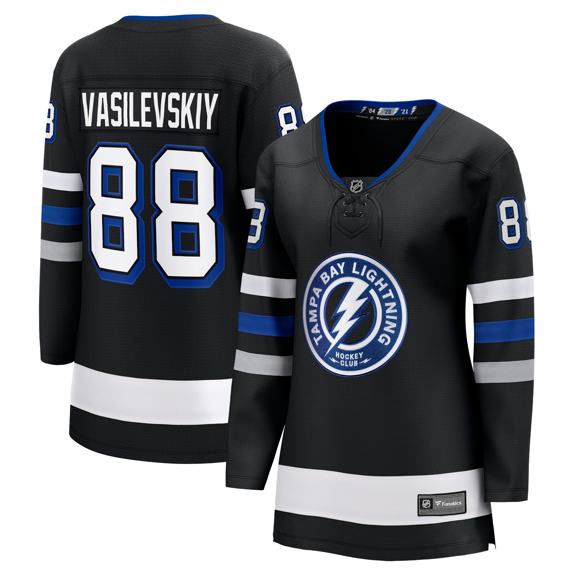 Andrei Vasilevskiy Tampa Bay Lightning Fanatics Women’s Alternate Premier Breakaway Player Jersey – Black