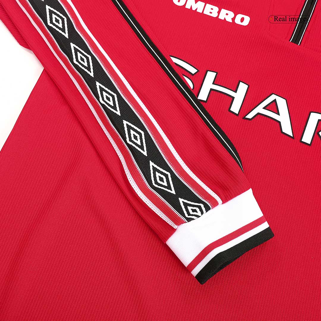Beckham #7 Manchester United 1998/99 Home Long Sleeve Retro Jersey