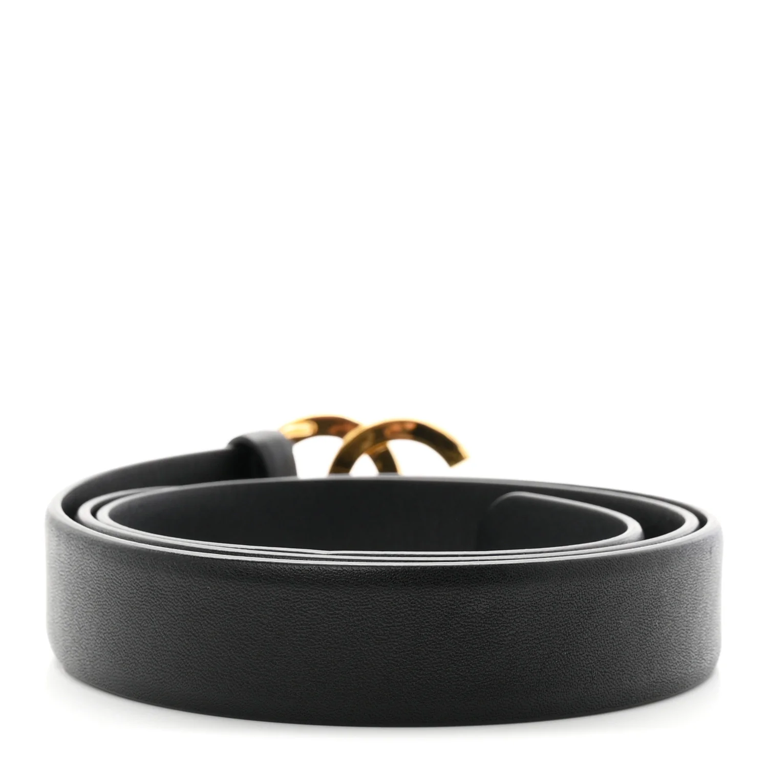 Calfskin Paris Button CC Belt 85 34 Black