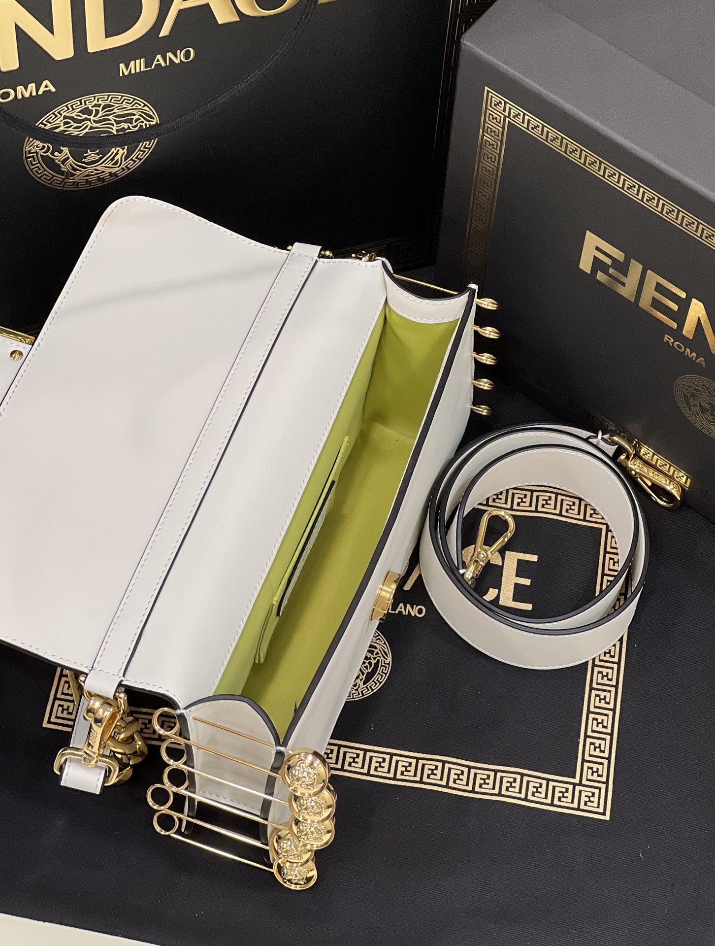 Fendace Baguette Brooch White 28cm/ 11.02in