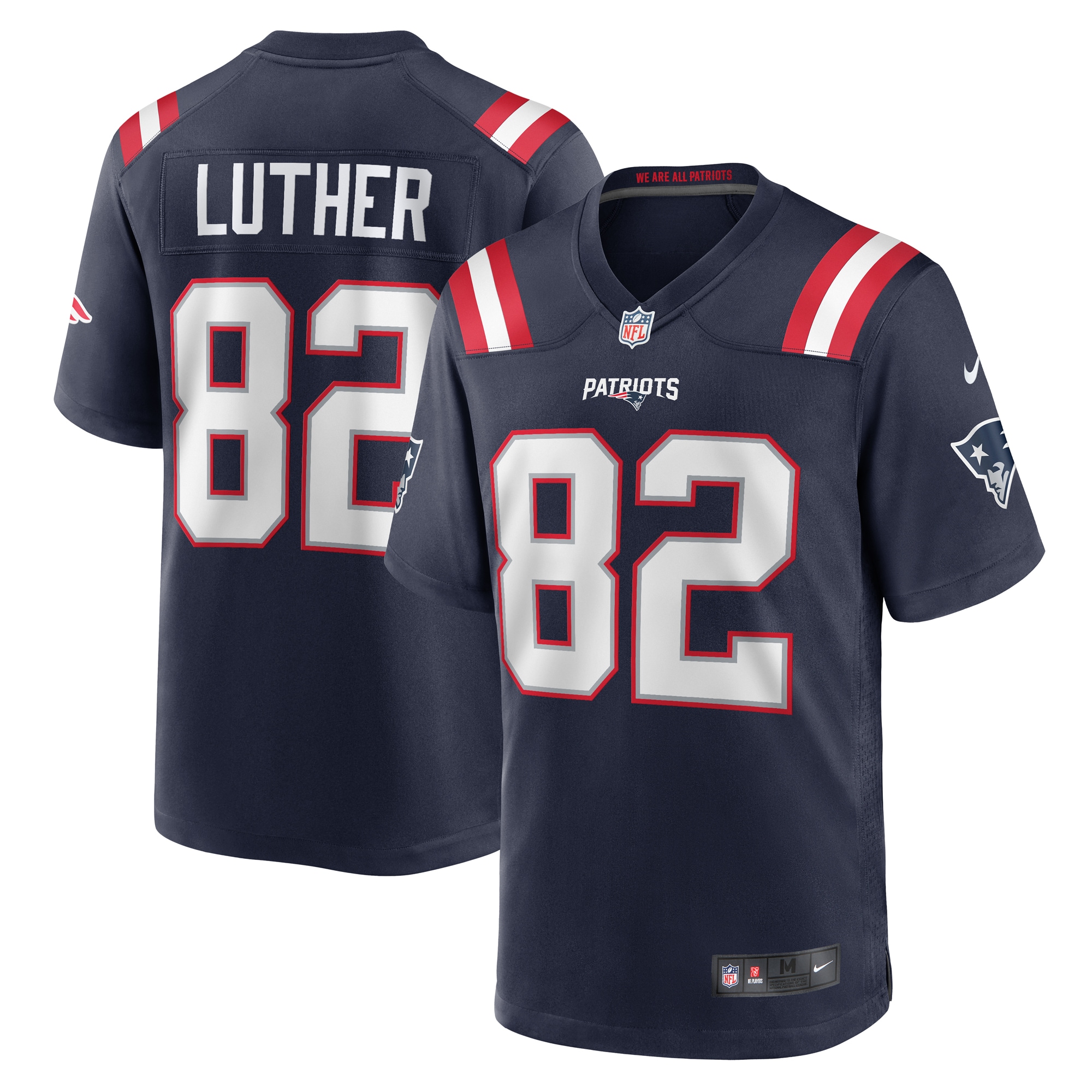 T.J. Luther New England Patriots Nike Team Game Jersey -  Navy