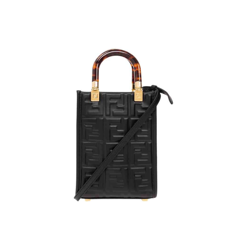 Fendi Mini Sunshine Shopper Black 18Cm