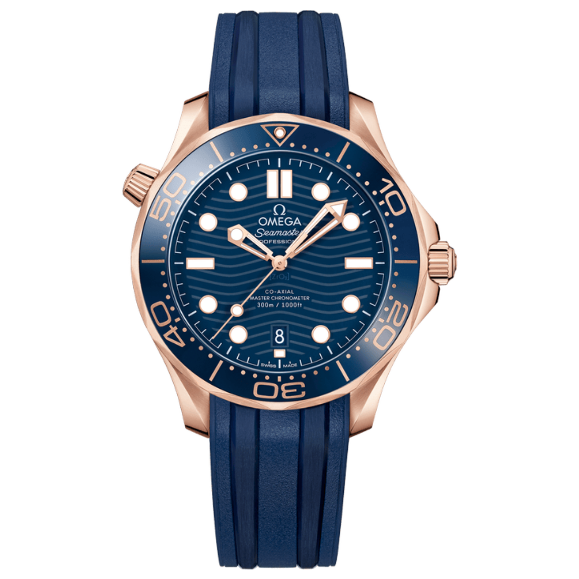 Omega Seamaster 300M Diver's Watch, 42mm, Sedna™ gold case with rubber strap