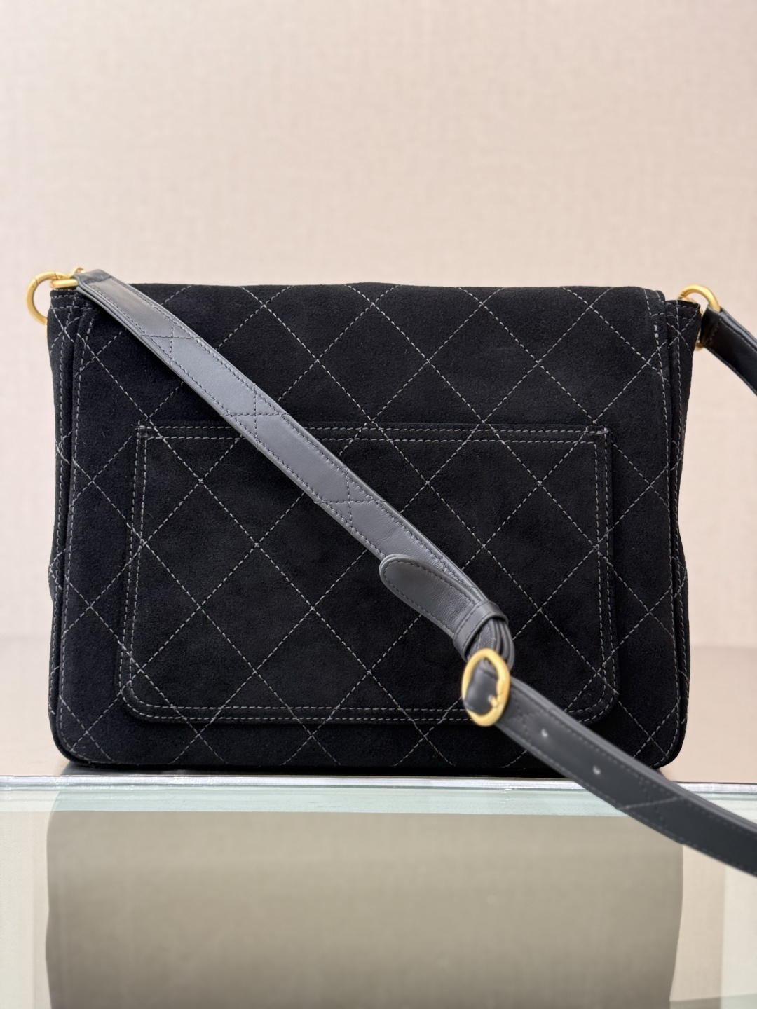 suede quilted Hobo bag from the 26C Cruise collection（Black Suede）