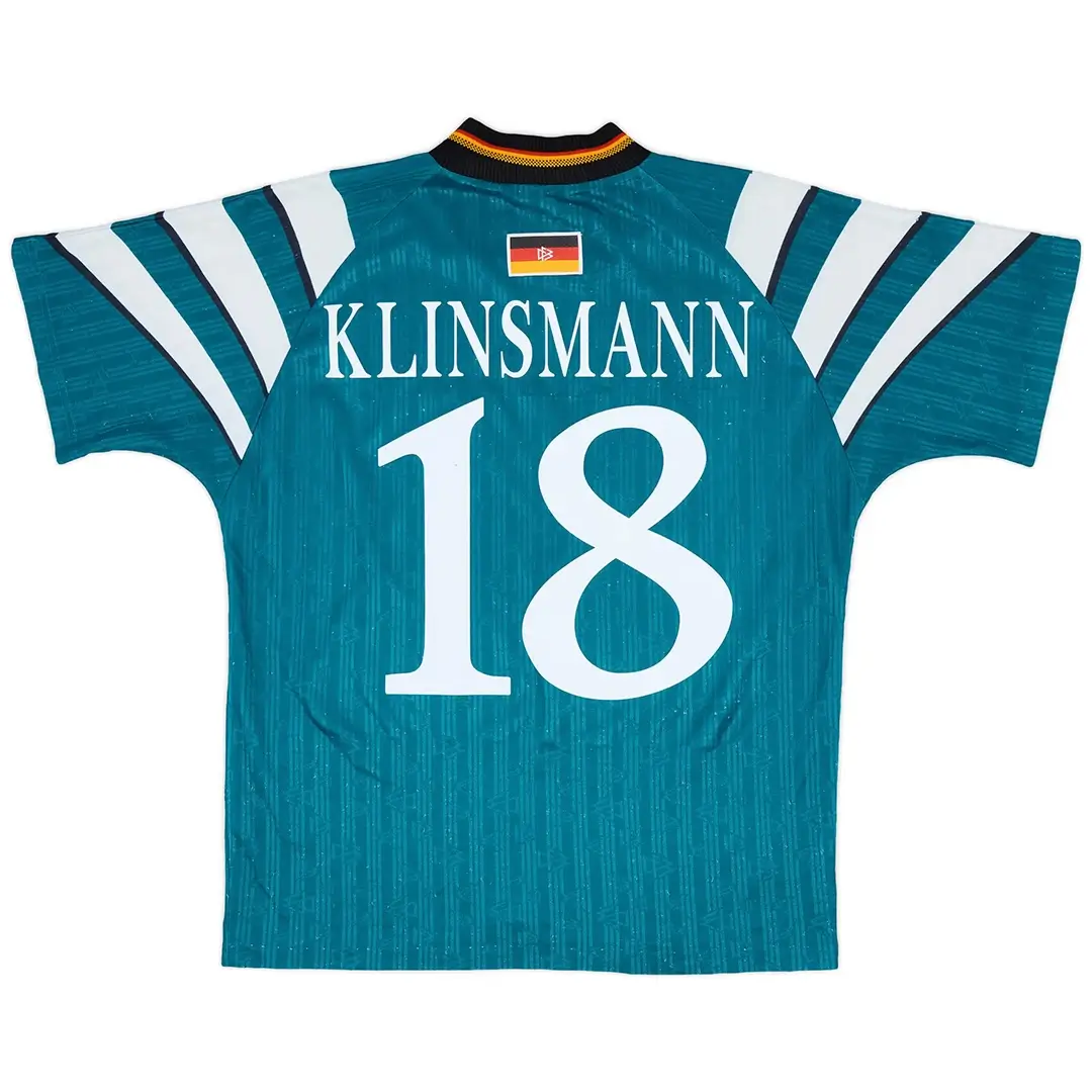 Retro KLINSMANN #18 Germany Away Football Jersey Euro Cup 1996