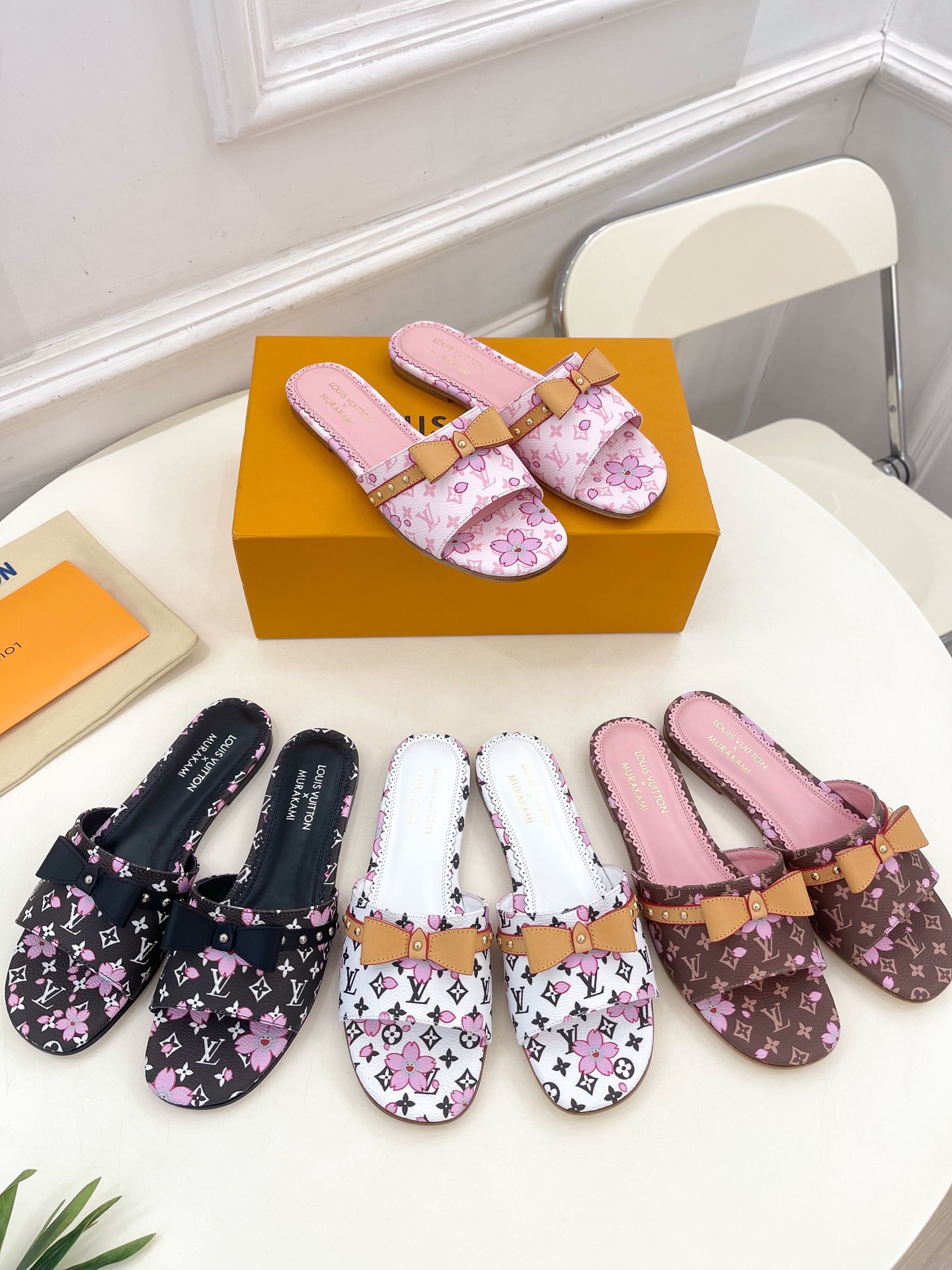 Louis Vuitton x Takashi Murakami Cherry Blossom Flat Slide Sandal