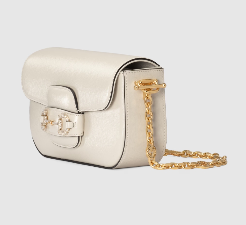 GUCCI HORSEBIT 1955 SMALL SHOULDER BAG-White-‎735178