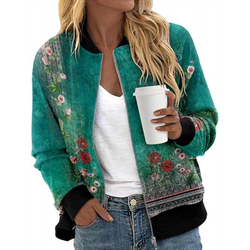 Women's Zip Up Jacket Casual Long Sleeve