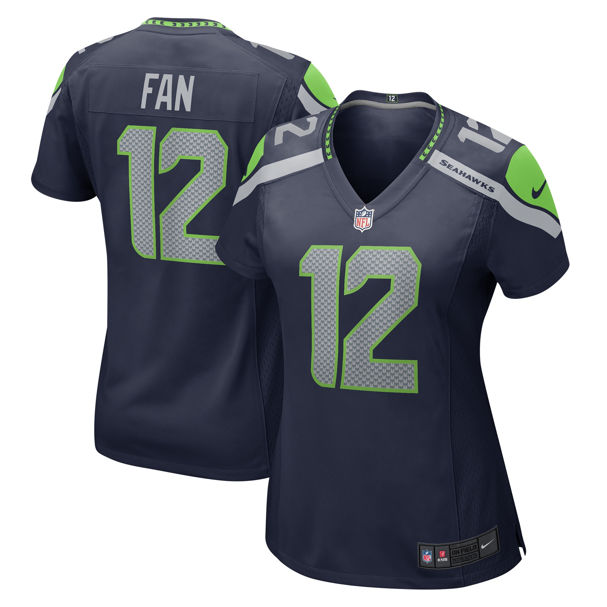 #12 Fan Seattle Seahawks Nike Women's Player Jersey - Navy